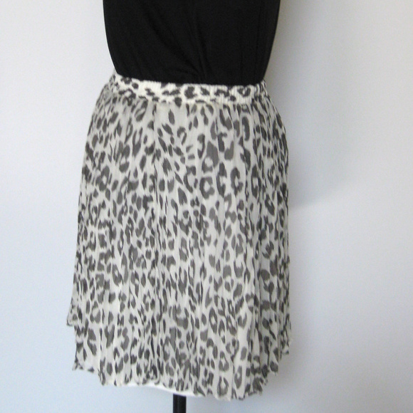 Aqua Bloomingdales NWT LeopardSkirt Sz Large - Picture 6 of 7
